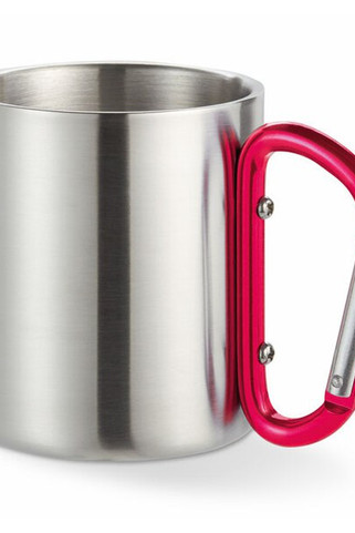 TRUMBO Lightweight Stainless Steel Mug with Carabiner Handle - GiftRetail MO8313