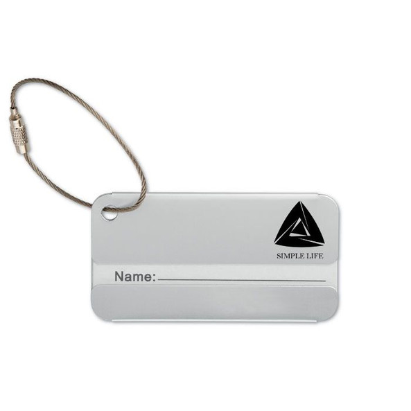 GiftRetail MO8352 - TAGGY Durable Aluminium Travel Luggage Tag 8x4cm