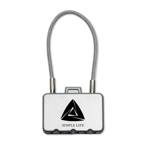 GiftRetail MO8354 - THREECODE Elegant Silver Combination Suitcase Lock