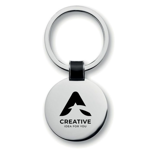 GiftRetail MO8462 - ROUNDY Elegant Shiny Nickel Round Metal Key Ring
