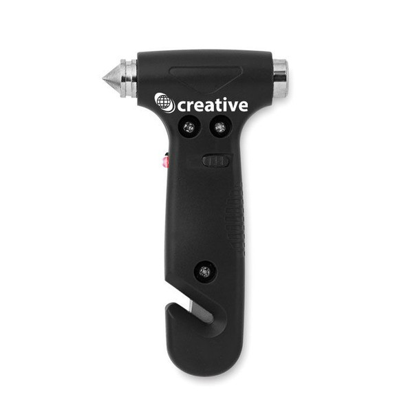 GiftRetail MO8470 - RESQ Multi-Function Emergency Hammer with LED Light