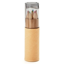 GiftRetail MO8580 - PETIT LAMBUT Colorful 6-Piece Pencil Set with Sharpener Lid