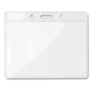 BADGY Clear Plastic Badge Holder 10cm x 8cm for ID Cards - GiftRetail MO8599