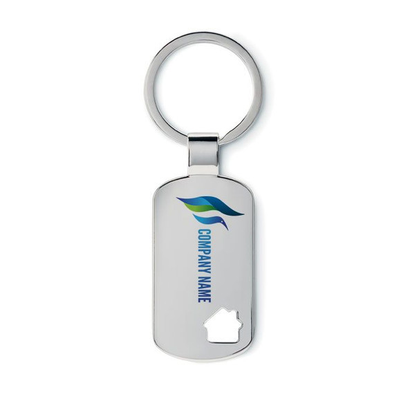 GiftRetail MO8693 - HOUSE KEY Elegant Metal Key Ring with House Charm