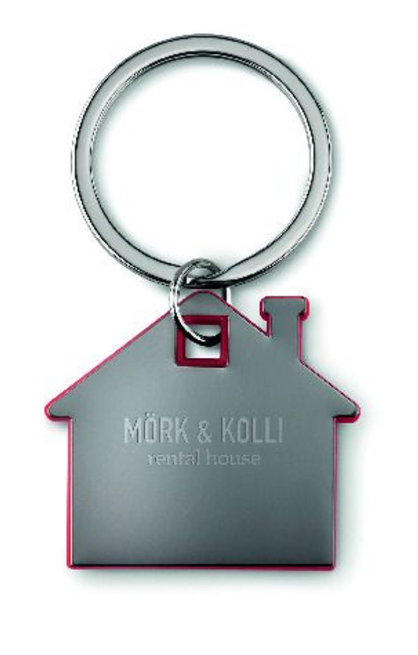 GiftRetail MO8877 - IMBA Durable House Shaped Stainless Steel Key Ring