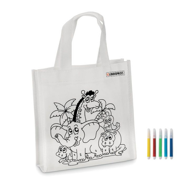 GiftRetail MO8922 - SHOOPIE Color Your Own Mini Shopping Bag with Markers