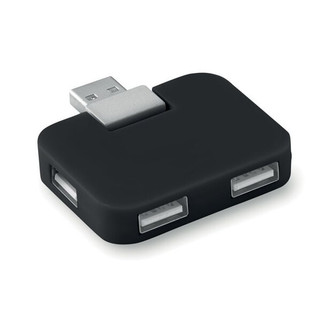 SQUARE Compact 4-Port USB Hub for Efficient Connectivity - GiftRetail MO8930
