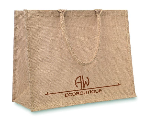 GiftRetail MO8965 - BRICK LANE Eco-Friendly Jute Shopping Bag with Cotton Padding