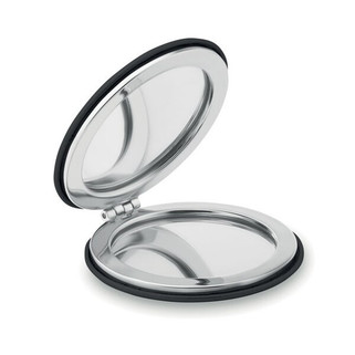GLOW ROUND Compact Double-Sided Round Mirror with PU Cover - GiftRetail MO9008