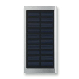 GiftRetail MO9051 - SOLAR POWERFLAT High-Capacity Solar Power Bank with Dual USB Outputs