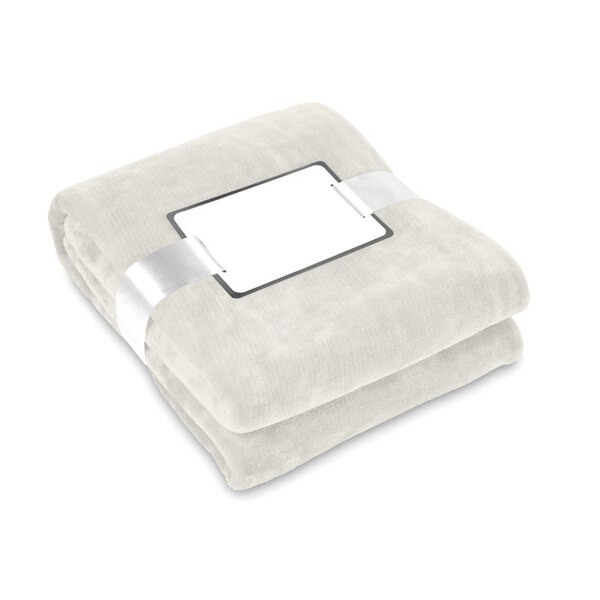 DAVOS Luxurious Flannel Fleece Blanket with Ribbon Wrap - GiftRetail MO9088