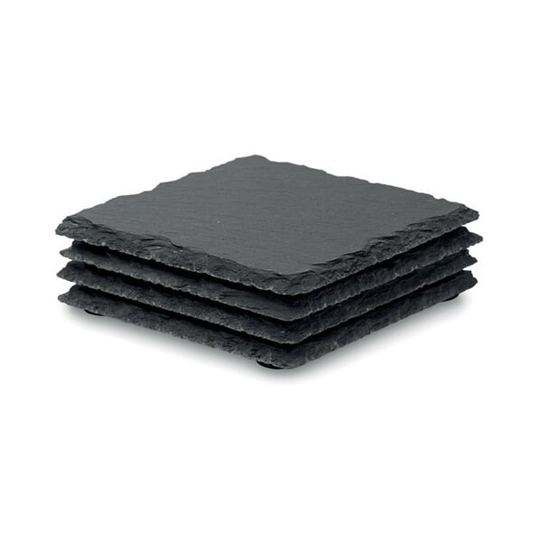 SLATE4 Slate coasters with EVA bottom - GiftRetail MO9124