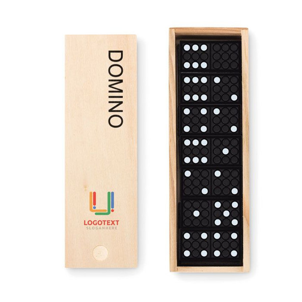 GiftRetail MO9188 - DOMINO Set di Domino in Legno con 28 Pezzi