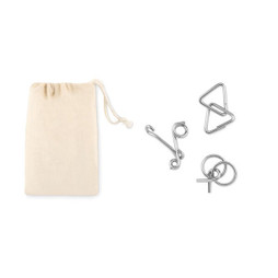 GiftRetail MO9191 - THREENATS Set de 3 quebra cabeças metal