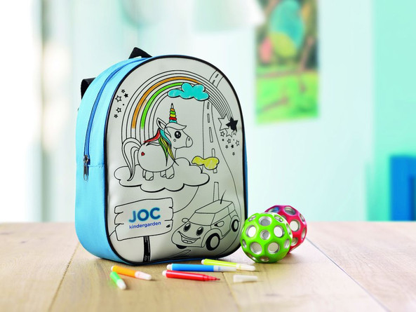 GiftRetail MO9207 - BACKSKETCHY Customizable Polyester Backpack with Markers