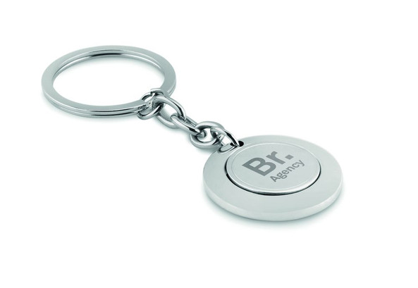 GiftRetail MO9289 - FLAT RING Porte-clés avec jeton aimanté