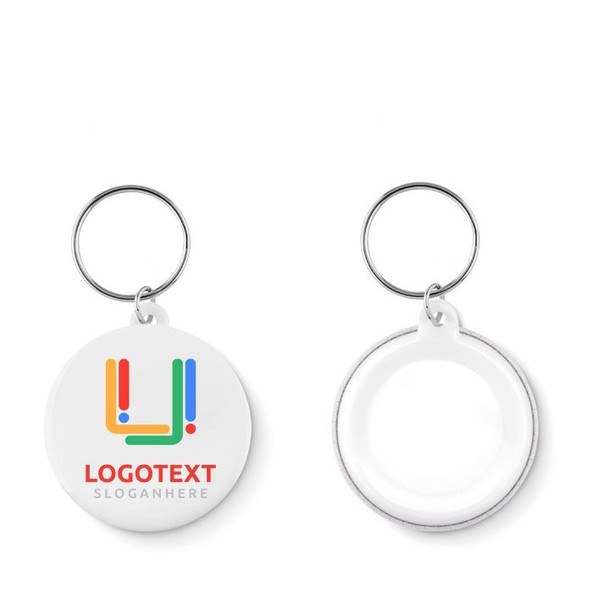 GiftRetail MO9332 - PIN KEY Customizable Pin Button Key Ring with Paper Inlay
