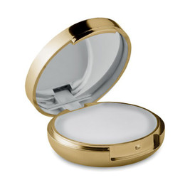 GiftRetail MO9374 - DUO MIRROR Metallic Finish Lip Balm with Mirror Lid SPF10