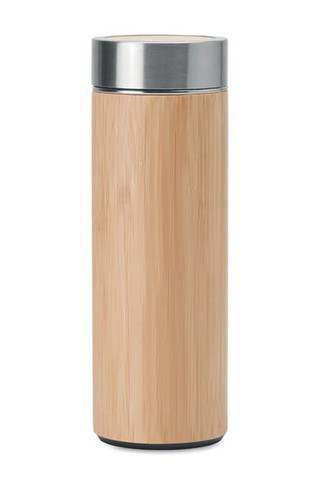 BATUMI Double wall bamboo flask 400ml - GiftRetail MO9421