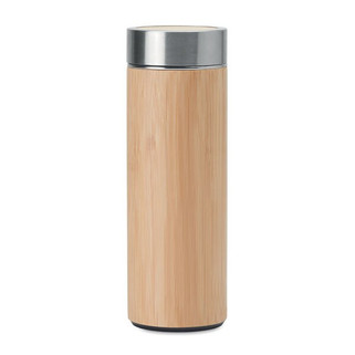 BATUMI Double wall bamboo flask 400ml - GiftRetail MO9421