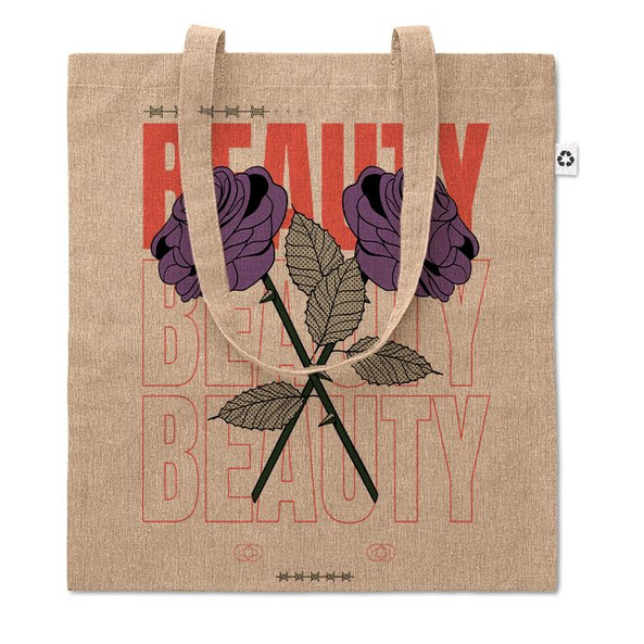 GiftRetail MO9424 - COTTONEL DUO Eco-Friendly Two-Tone Recycled Cotton Shopping Bag