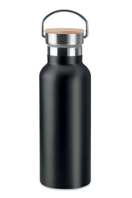 HELSINKI 500ml Bamboo Lid Insulated Flask - GiftRetail MO9431