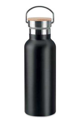 HELSINKI 500ml Bamboo Lid Insulated Flask - GiftRetail MO9431