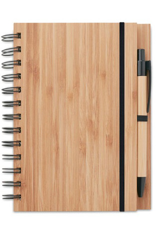 BAMBLOC Bamboo notebook with pen lined - GiftRetail MO9435