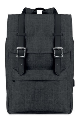 RIGA 600D Polyester Laptop Backpack with USB Port - GiftRetail MO9439
