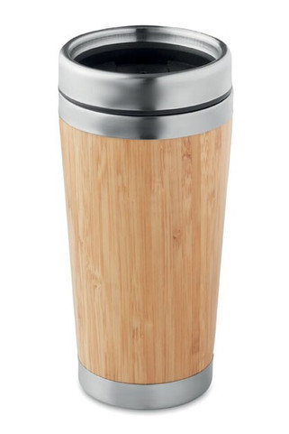 RODEODRIVE Eco-Friendly Bamboo Stainless Steel Flask 400ml - GiftRetail MO9444