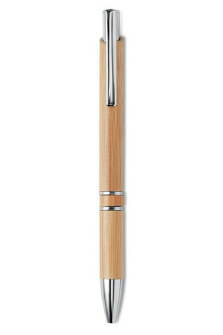 BERN BAMBOO Eco-Friendly Bamboo Ball Pen with Aluminium Accents - GiftRetail MO9482
