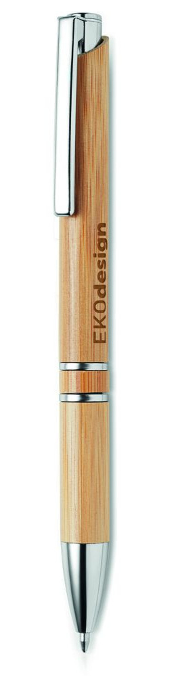 GiftRetail MO9482 - BERN BAMBOO Eco-Friendly Bamboo Ball Pen with Aluminium Accents