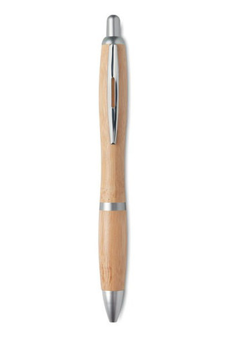 RIO BAMBOO Eco-Friendly Bamboo and ABS Push Button Ball Pen - GiftRetail MO9485