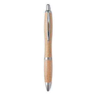 RIO BAMBOO Eco-Friendly Bamboo and ABS Push Button Ball Pen - GiftRetail MO9485