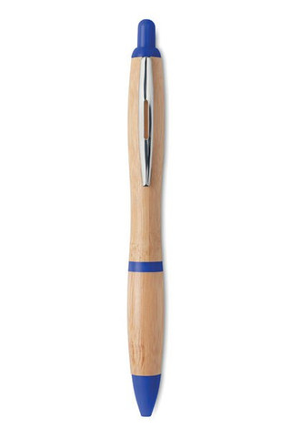 RIO BAMBOO Eco-Friendly Bamboo and ABS Push Button Ball Pen - GiftRetail MO9485