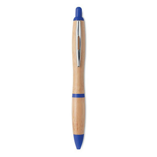 RIO BAMBOO Eco-Friendly Bamboo and ABS Push Button Ball Pen - GiftRetail MO9485