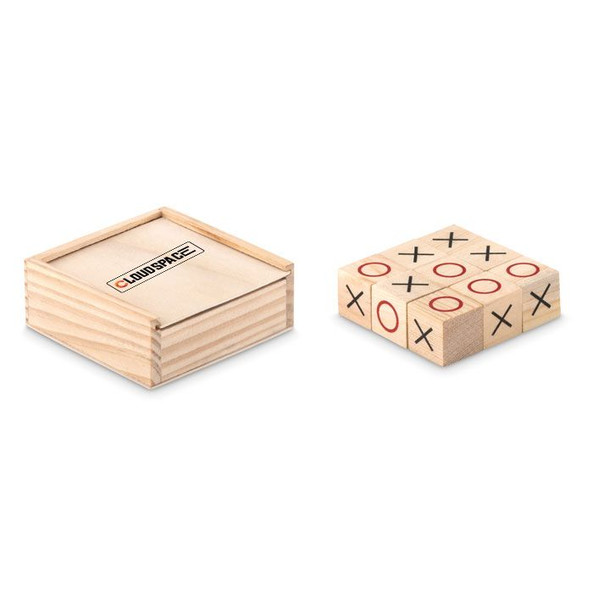 GiftRetail MO9493 - TIC TAC TOE Eco-Friendly Wooden Tic Tac Toe Game Set