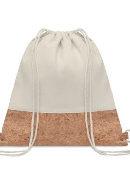 ILLA Eco-Friendly Twill Cotton Cork Drawstring Bag - GiftRetail MO9515
