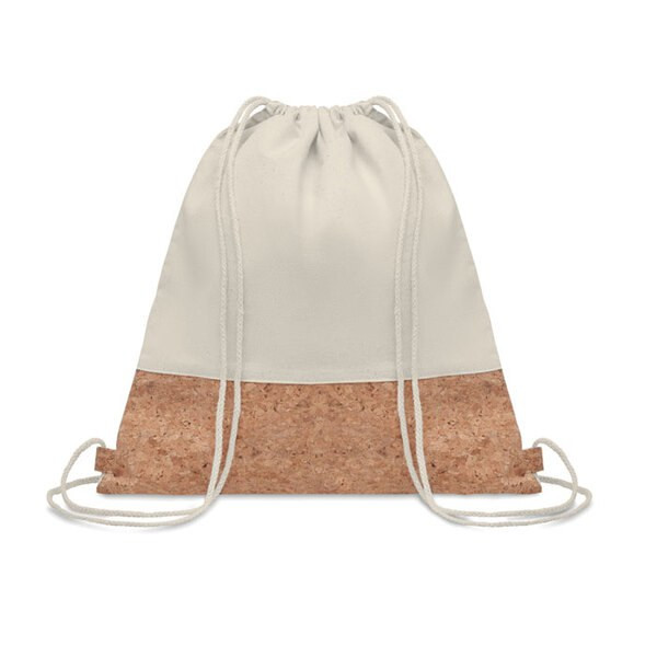 ILLA Eco-Friendly Twill Cotton Cork Drawstring Bag - GiftRetail MO9515