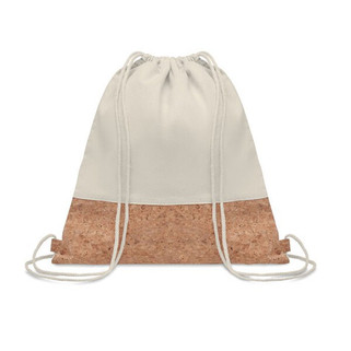 ILLA Eco-Friendly Twill Cotton Cork Drawstring Bag - GiftRetail MO9515