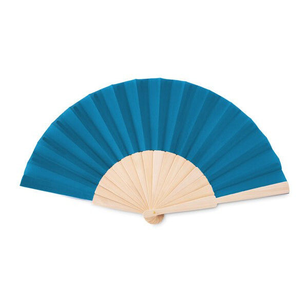 FANNY WOOD Elegant Wooden Hand Fan with Polyester Fabric - GiftRetail MO9532
