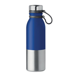 GiftRetail MO9539 - ICELAND Kaksiseinäinen Teräspullo Silikonikahvalla 600 ml