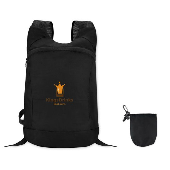 GiftRetail MO9552 - JOGGY Foldable Ripstop Sports Rucksack with Detachable Pouch