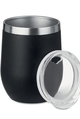 CHIN CHIN Elegant 300ml Double Wall Stainless Steel Mug - GiftRetail MO9597