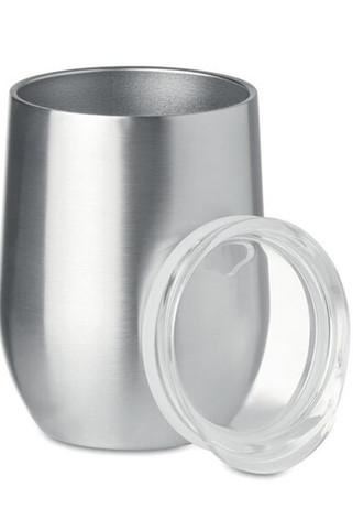 CHIN CHIN Elegant 300ml Double Wall Stainless Steel Mug - GiftRetail MO9597
