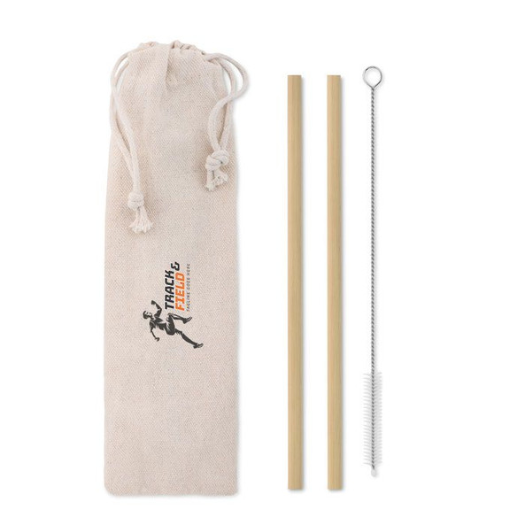 GiftRetail MO9630 - NATURAL STRAW Sugerør i bambus