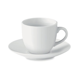 ESPRESSO Elegant Porcelain Espresso Cup and Saucer Set 80ml - GiftRetail MO9634