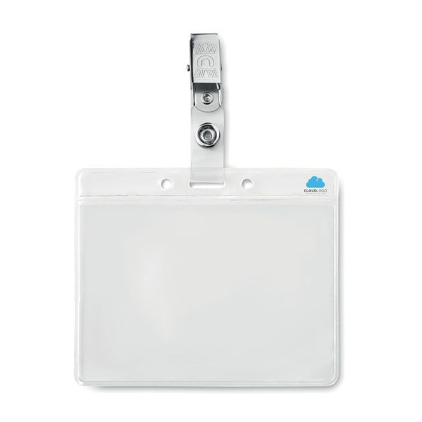 GiftRetail MO9642 - CLIPBADGE PVC Durable PVC Badge Holder with Metal Clip