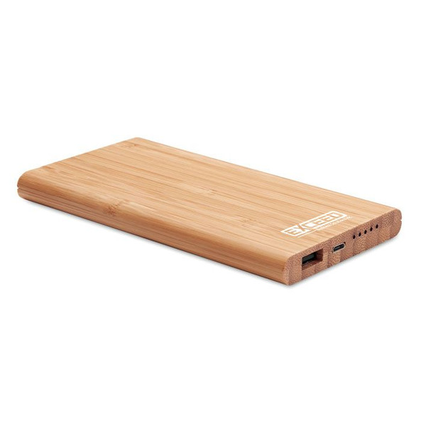 GiftRetail MO9662 - ARENA Eco-Friendly Bamboo Wireless Power Bank 6000mAh