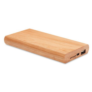 ARENAPOWER Eco-Friendly Bamboo Power Bank 4000mAh with USB & Type C - GiftRetail MO9663